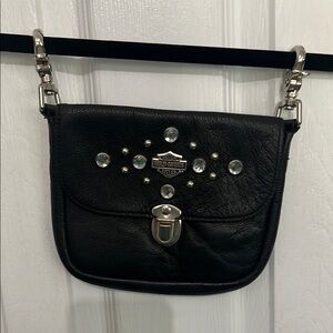Harley-Davidson Black Belt Bag with Silver Accent